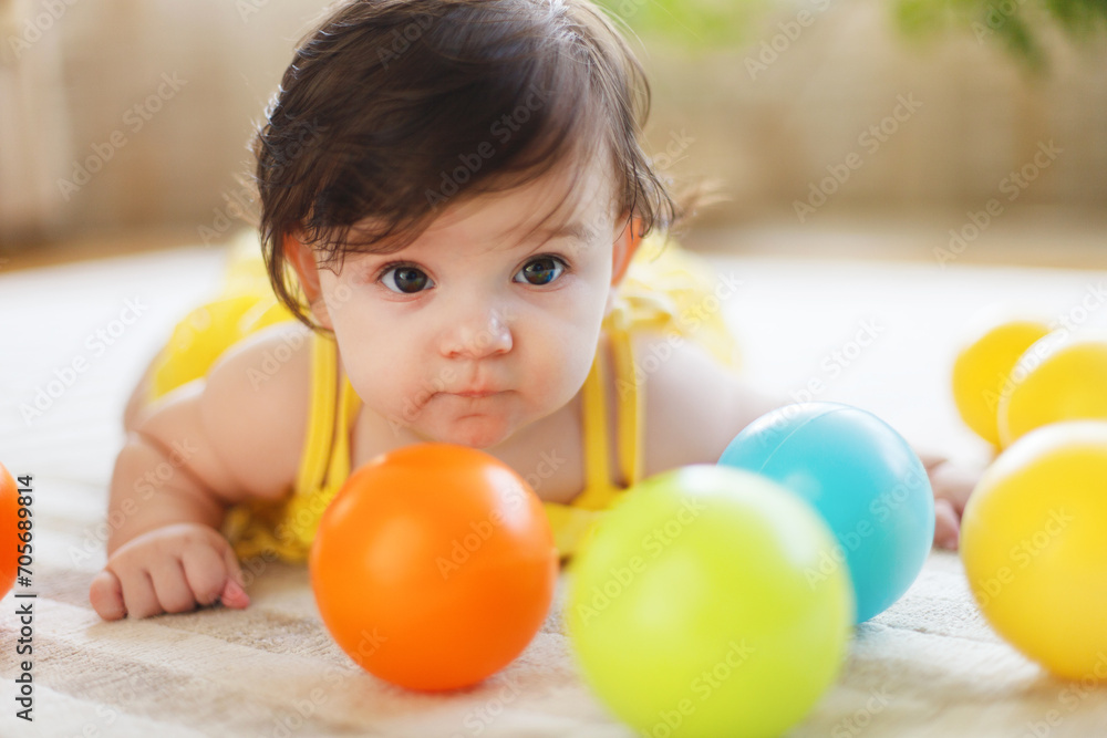 Close up portrait of the eight mounth old baby Close up portrait of the eight mounth old baby