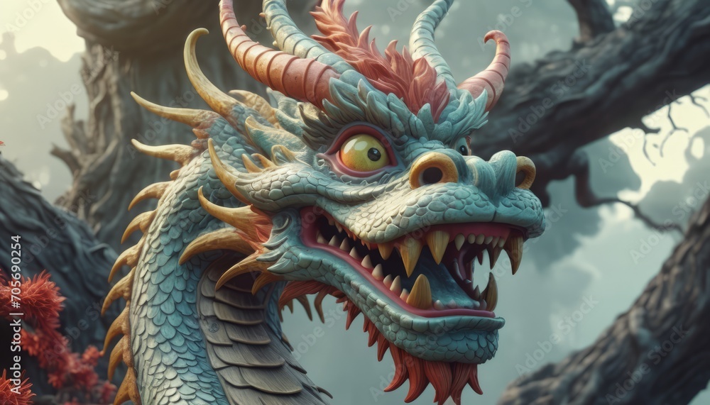 Beautiful fantasy dragon. Year of the Dragon according to the eastern horoscope Beautiful fantasy dragon. Year of the Dragon according to the eastern horoscope
