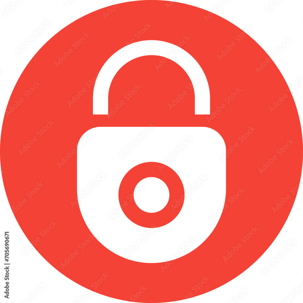 Lock Flat Circle Icon