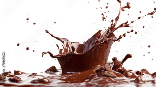 Chocolate splash isolated on white background 