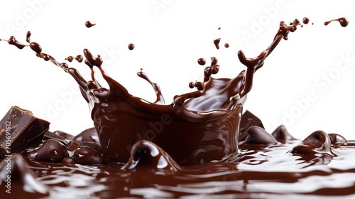 Chocolate splash isolated on white background 