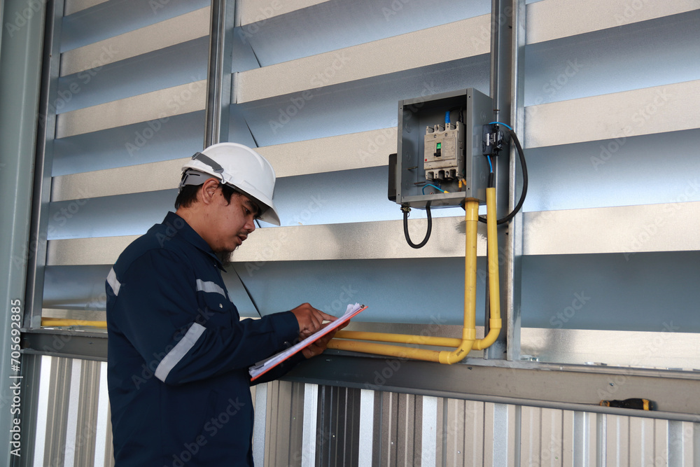 custom made wallpaper toronto digitalchief engineer in modern industrial factory using tablet and making audit.