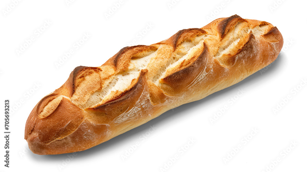Baguette bread isolated on white or transparent background