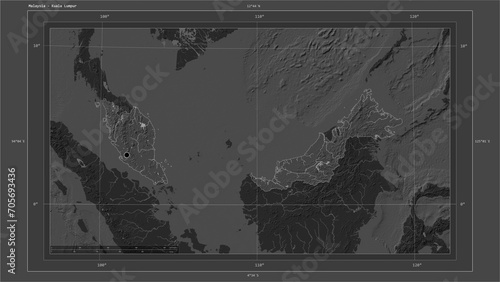 Photography Malaysia composition. Bilevel elevation map