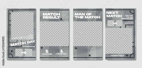Sport story post template , Football Match day , Full time , Next match Best player