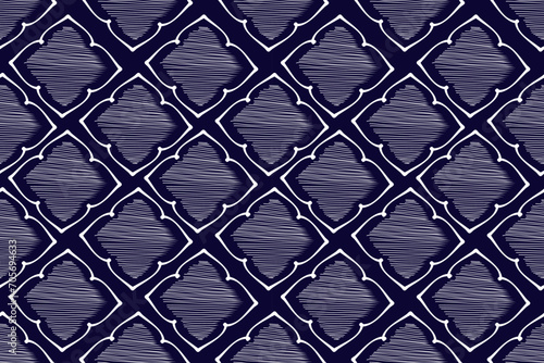 Ikat floral paisley embroidery on pattern traditional.Aztec style abstract vector illustration.design for texture,fabric,clothing,wrapping,decoration. Ikat floral paisley embroidery on pattern traditi