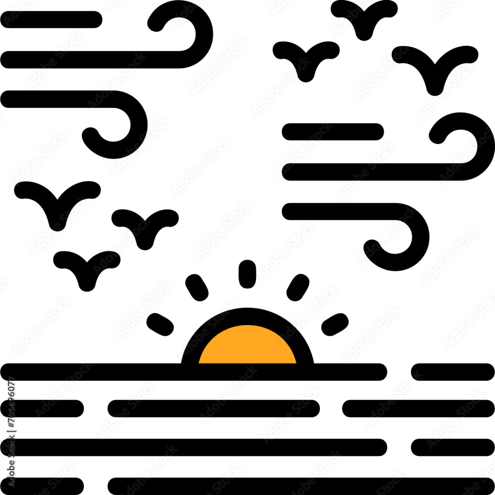 Sunset over water Icon Sunset over water Icon