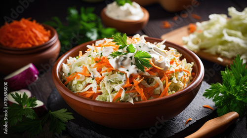 Coleslaw Salad with Mayonnaise Dressing photo