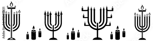 menorah icon in different style vector illustration. one  colored and black menorah vector icons designed in filled, outline, line and stroke style can be used for web, mobile, ui