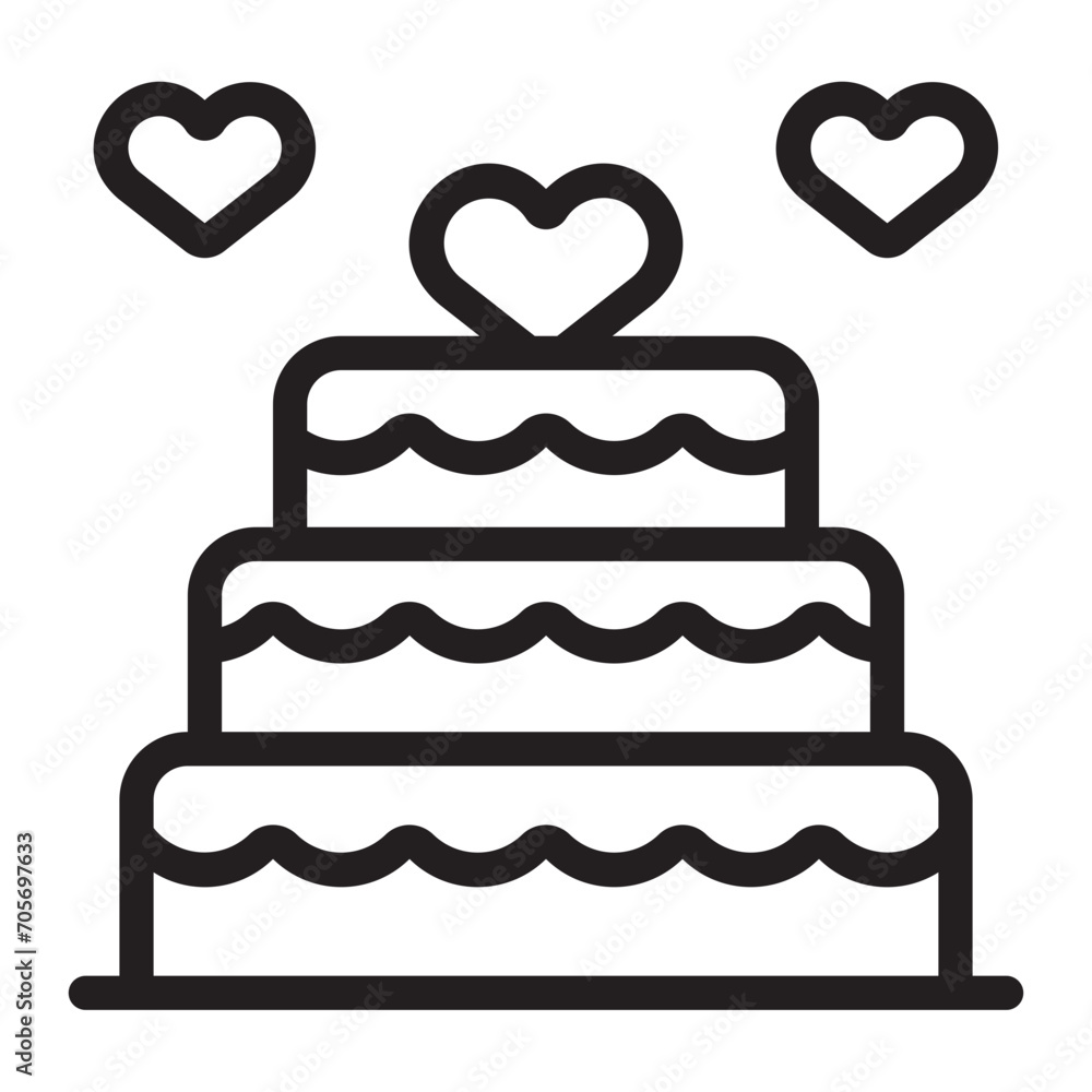 wedding cake line icon