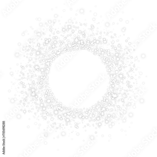 White magical fantasy portal. Round light frame, futuristic teleporter. Lighting effect. White neon lights illuminate night scene with sequins. White neon ring. Round shape with small particles. PNG