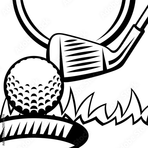 Background with golf items. Sport club illustration.