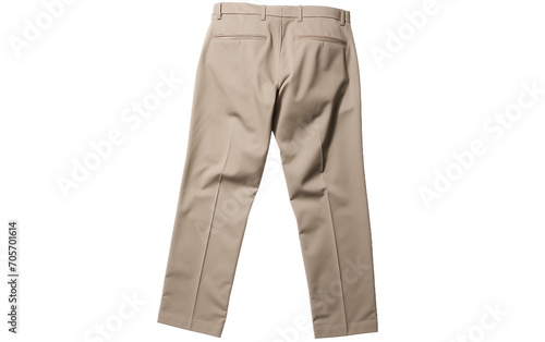 Understated Sophistication: Slim-Fit Chinos in a Classic Neutral Shade Isolated on Transparent Background PNG.