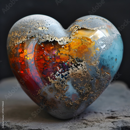 heart of polished marble stone and precious reasons internally 01