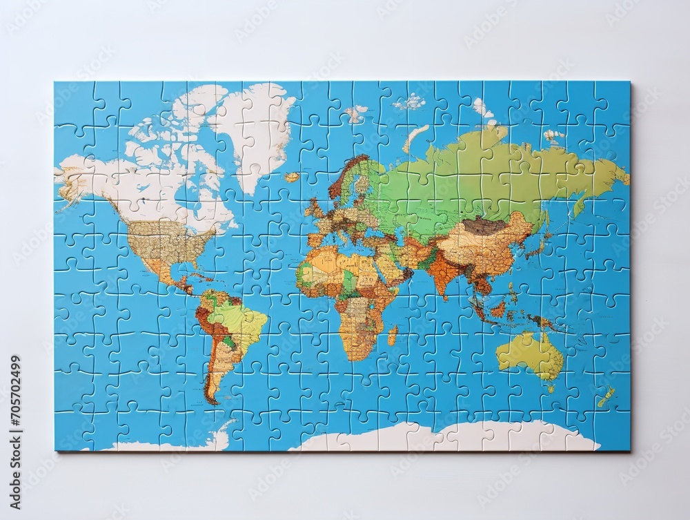 Naklejka premium Engaging Custom Puzzle Mockup for Fun and Learning - AI Generated