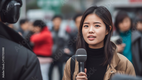 Interview on the street. 