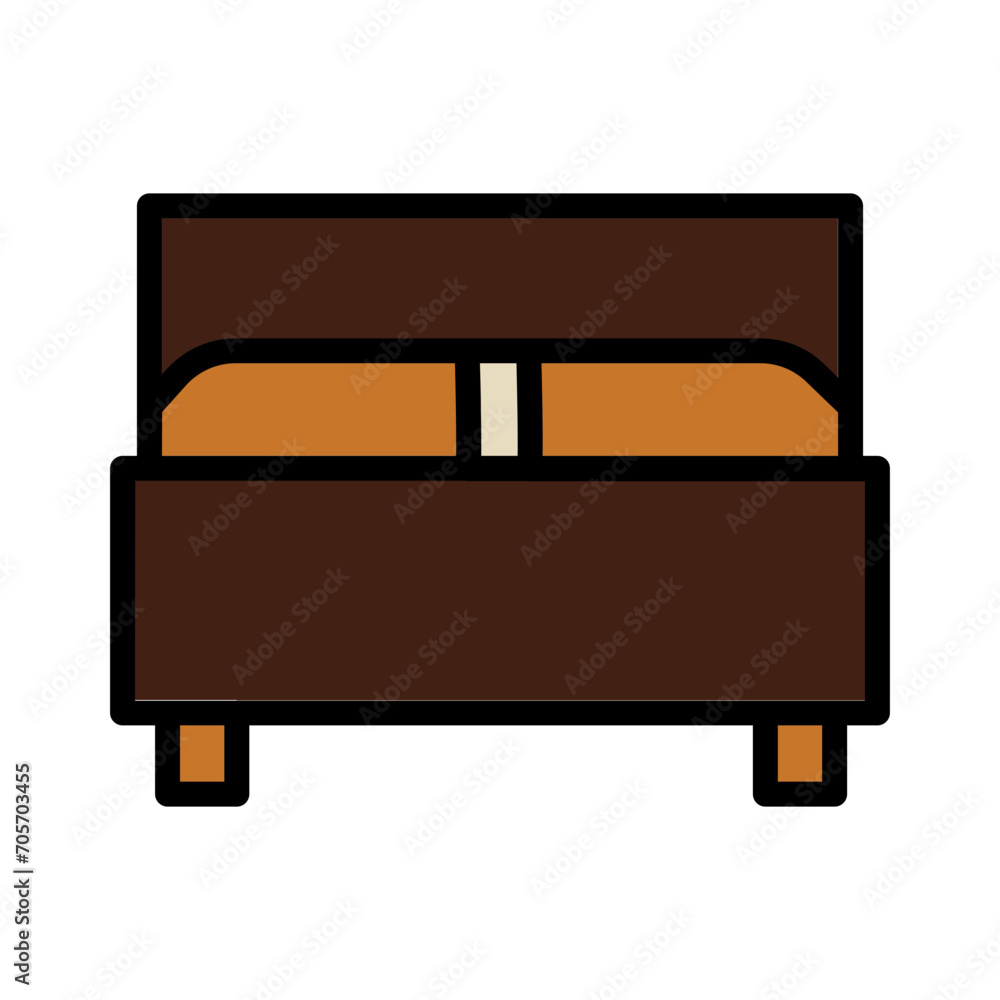 Bed Front Sleep Filled Outline Icon Bed Front Sleep Filled Outline Icon