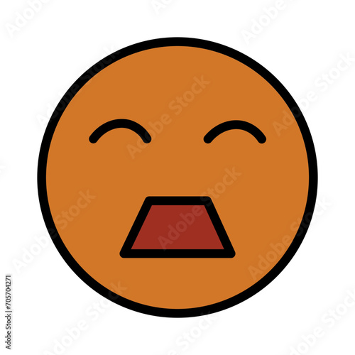 Emoji Face Sleep Filled Outline Icon