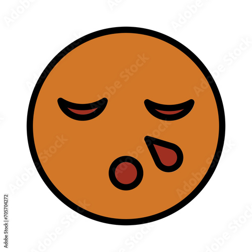 Emoji Face Sleep Filled Outline Icon