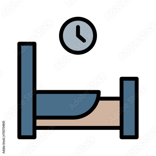 Time Sleep Clock Filled Outline Icon