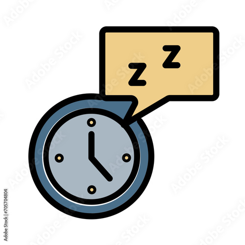 Time Sleep Clock Filled Outline Icon
