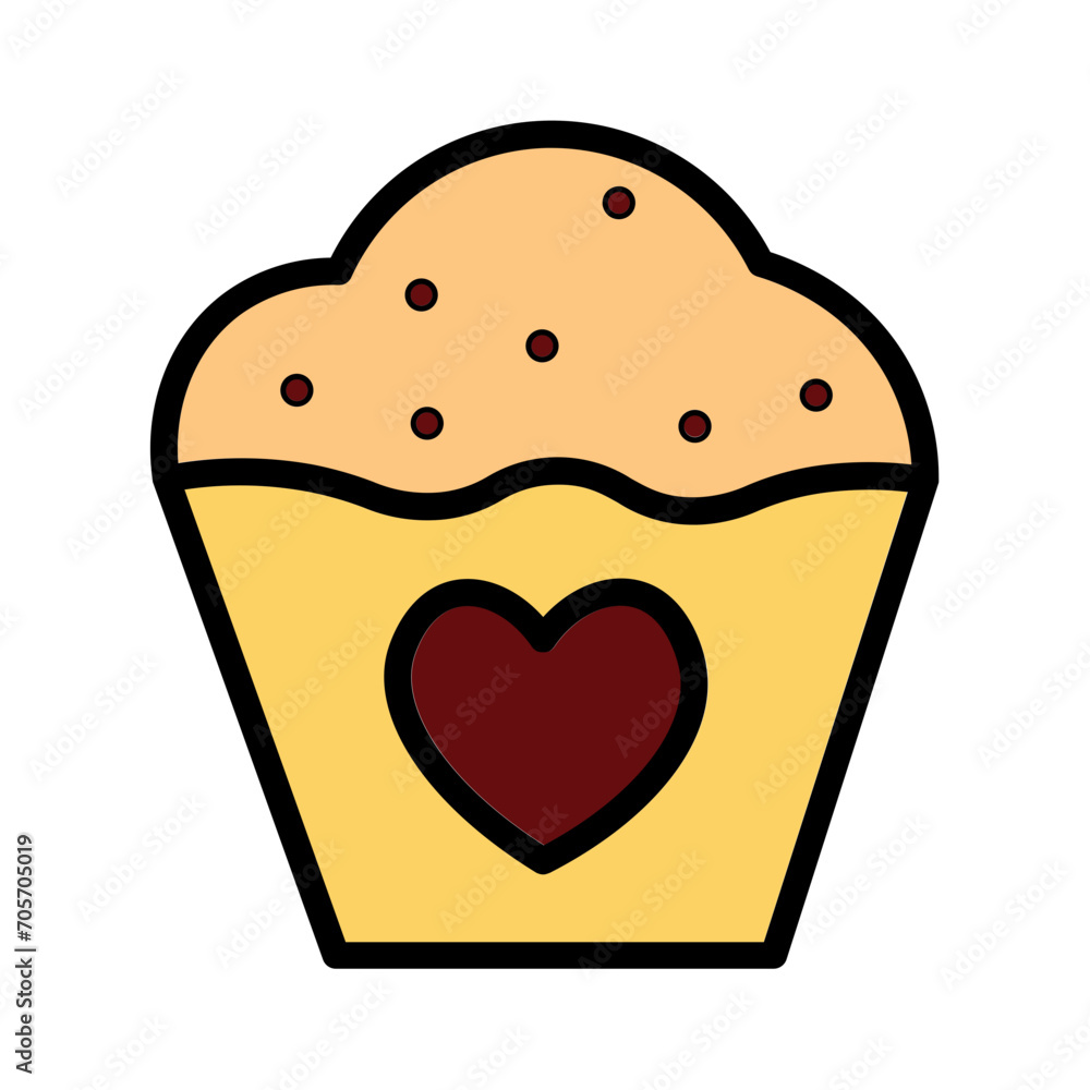 Cake Heart Love Filled Outline Icon Cake Heart Love Filled Outline Icon