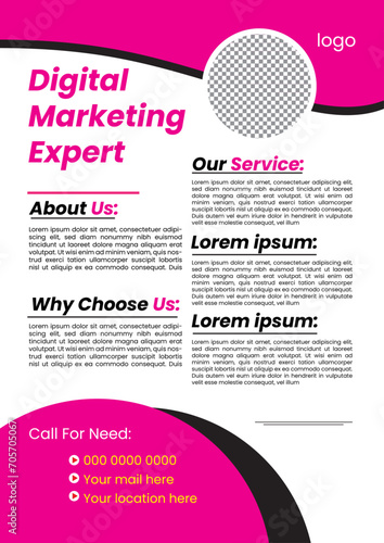 Corporate business flyer template design set with blue, magenta, red and yellow color. marketing, business proposal, promotion, advertise, publication, cover page. 