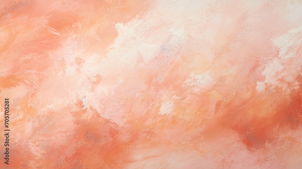 Abstract background in peach fuzz color with brush strokes texture