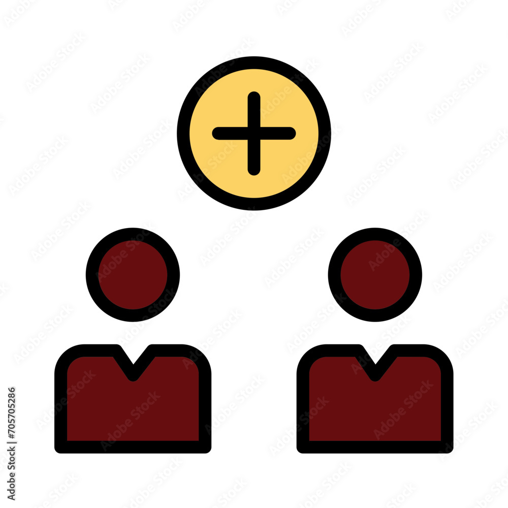 Obraz premium Add New People Filled Outline Icon