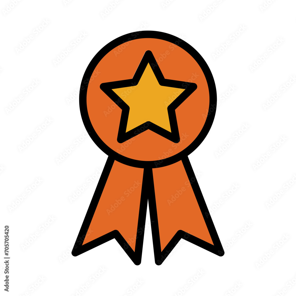 Award Medal Pin Filled Outline Icon Award Medal Pin Filled Outline Icon