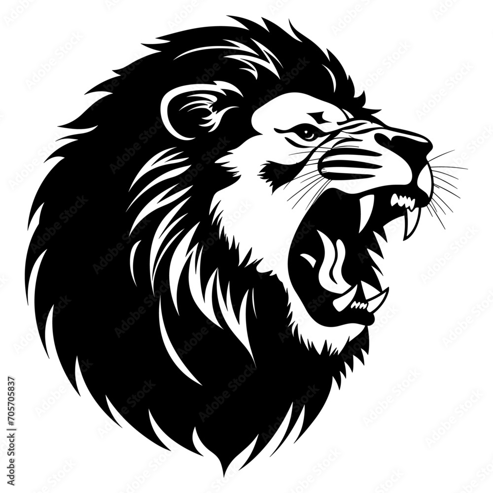 Obraz premium lion head silhouette