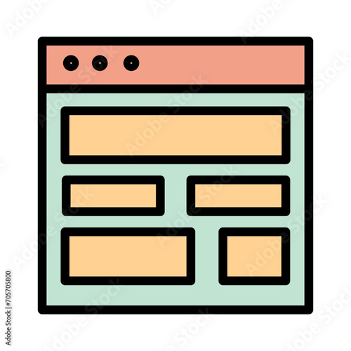 Grid Layout Web Filled Outline Icon