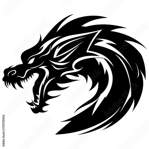 Wallpaper Mural dragon roaring silhouette Torontodigital.ca