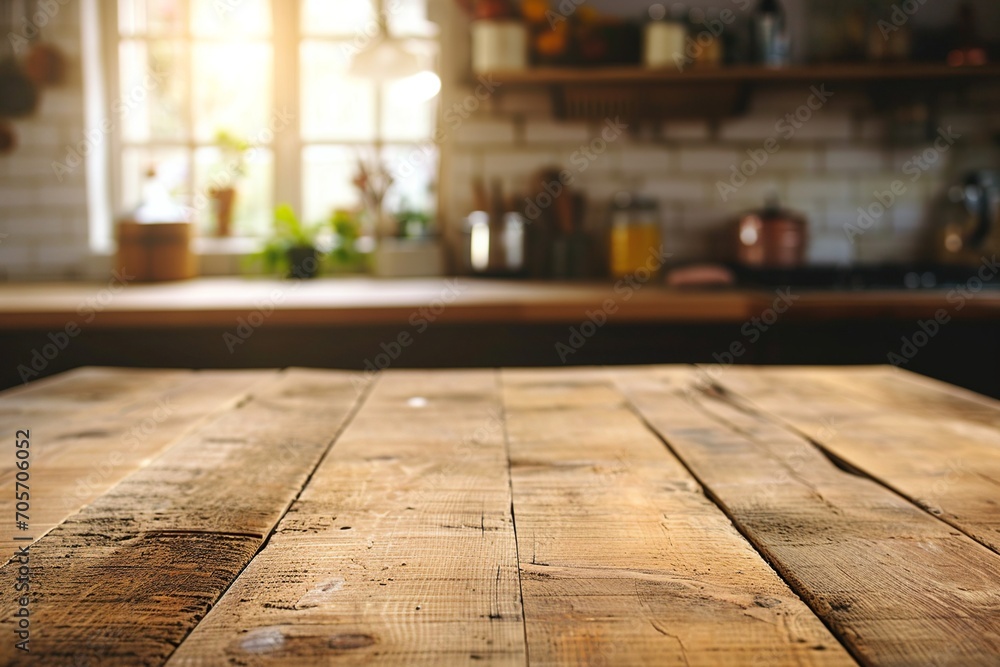 Rustic Kitchen Wooden Table Top Background with Copy Space
Rustic Kitchen Wooden Table Top Background with Copy Space