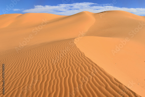 SAND DUNES AND SAND PATTERNS IN THE SAHARA DESERT AROUND DJANET OASIS IN ALGERIA