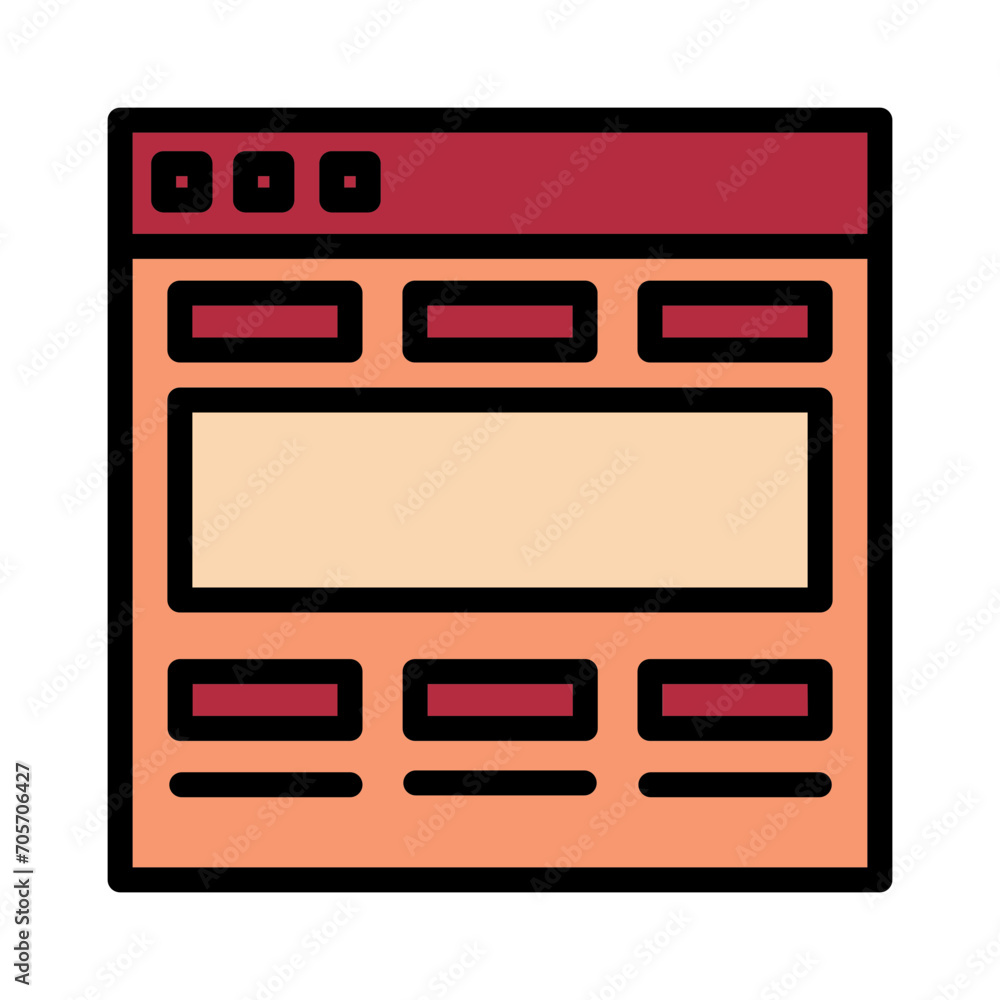 Fototapeta premium App Development Web Filled Outline Icon