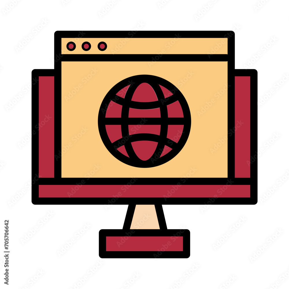 Globe Internet Web Filled Outline Icon Globe Internet Web Filled Outline Icon