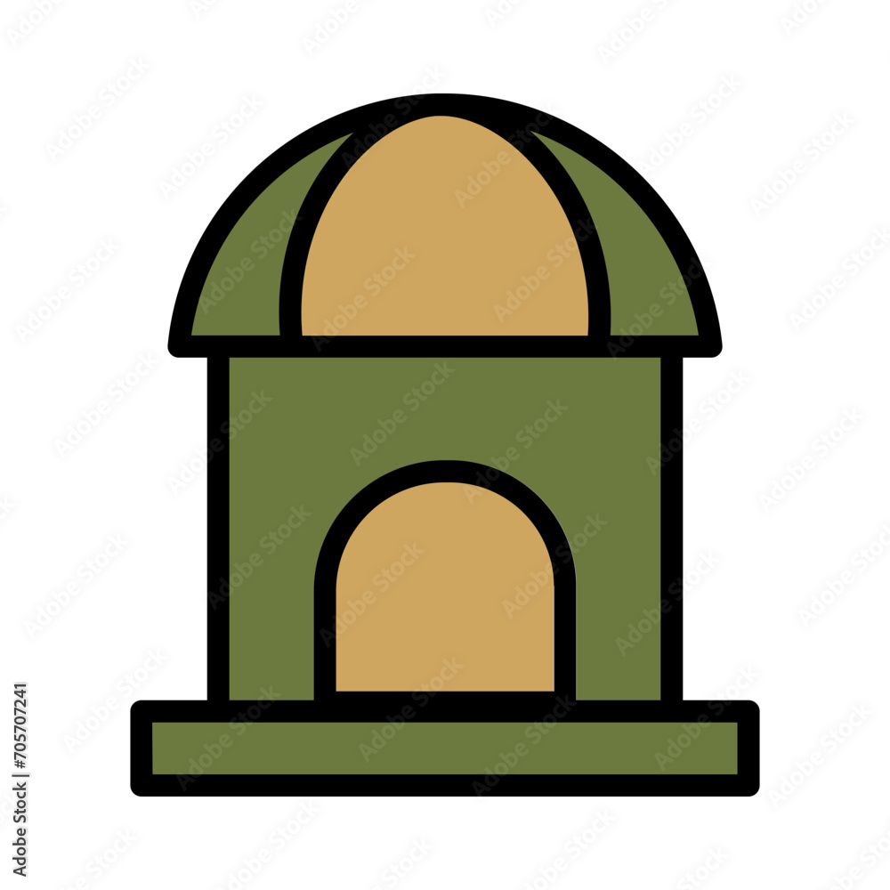 City Hut Wood Filled Outline Icon City Hut Wood Filled Outline Icon