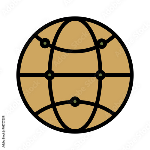 Globe Map World Filled Outline Icon