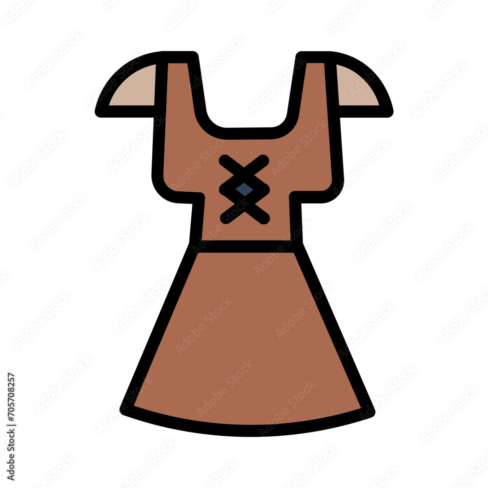 Costume Woman Dress Filled Outline Icon Costume Woman Dress Filled Outline Icon