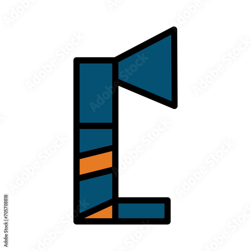 Air Hockey Horn Filled Outline Icon