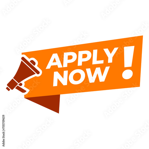 Apply now job submit button icon. Vector apply now button.