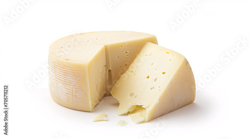 Cheese collection, piece of Swiss medium-hard cheese made from cow milk close up