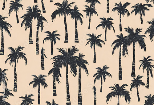 palm trees seamless pattern  coconut background