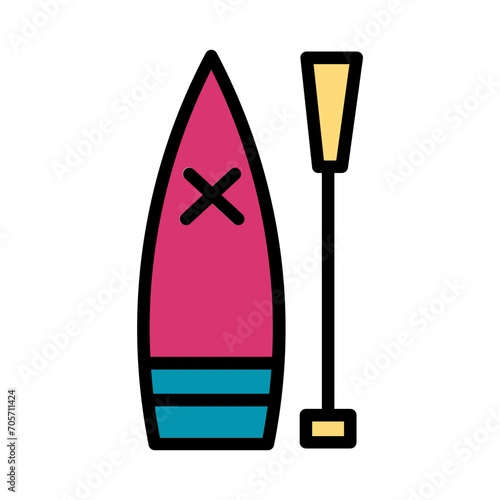 Sup Surfing Activity Filled Outline Icon
