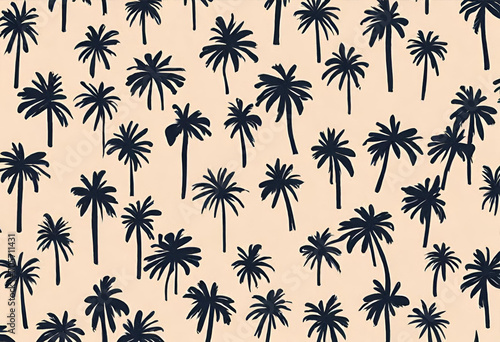 palm trees seamless pattern, coconut background photo