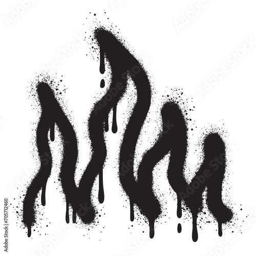 Spray Painted Graffiti Fire flame Sprayed isolated with a white background. Vector illustration.