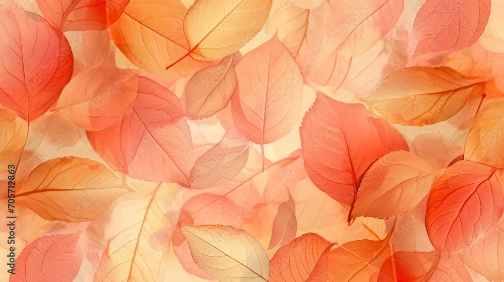 Abstract background with leaves structure in peach color