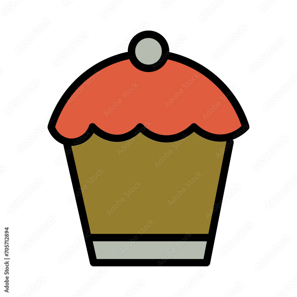 Obraz premium Dessert Food Sweet Filled Outline Icon