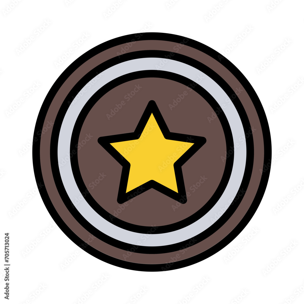 Badge Law Gold Filled Outline Icon Badge Law Gold Filled Outline Icon